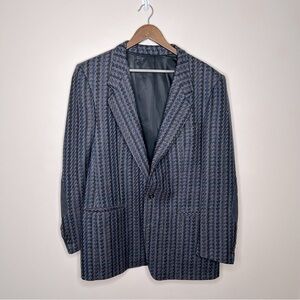 Thomas Jeffery Wool Sport Coat Navy Houndstooth 38R